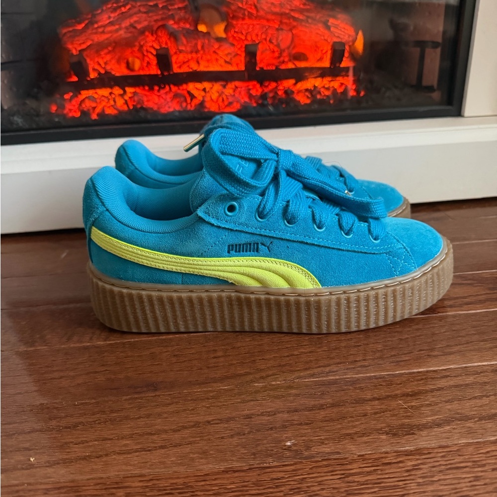 New PUMA x Fenty Creeper Phatty Blue Suede Sneakers Women’s Size 8.5